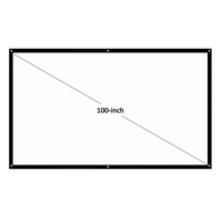 Écran de projection HD portable de 100 pouces 16: 9 écran de projection HD pliable fixé au mur pour les films de bureau à domicile cinéma à l