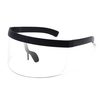 Écran facial Visière Lunettes de soleil Oversize Safety Face Cover Half Face Protective Visor Lunettes de protection solaire Grand miroir UV Outdoor Sunglasses