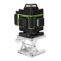 Écran LCD multifonctionnel Outil de niveau laser à 16 lignes Ligne horizontale verticale 3 ° Auto-nivellement avec fonction de réglage de la luminosité de la ligne laser