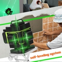 Écran LCD multifonctionnel Outil de niveau laser 16 lignes Ligne horizontale verticale 3 ° Auto-nivellement avec fonction de réglage de la luminosité Laserline