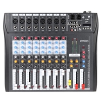 CT80S-USB 8 canal Digtal micro ligne Audio Mixer table de mixage avec alimentation fantôme 48V pour enregistrer la scène DJ Karaoke Musique appréciation