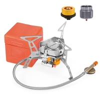 Cuisinière à gaz de Camping pliable TOMSHOO avec adaptateurs pour la cuisson de la pêche en plein air