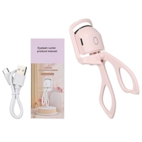 Curleur électrique rechargeable USB Curleur cils chauffant à 2 modes de température Pinceau de mascara à cils réglable Chaleur rapide Outils naturels de maquillage des yeux de longue durée