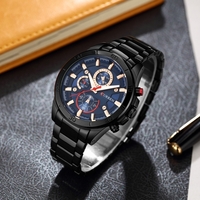 CURREN 2017 Mode Lumineux Acier Inoxydable Hommes Quartz Water-Proof Homme Business Chronographe Chrono