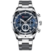CURREN 8355 Luxe Classique Affaires Quartz Montre Homme 3ATM Étanche Grand Boîtier Grand Cadran Lumineux Montre-Bracelet Calendrier Minute Seconde Chronographe 24 Heures Trois Sous-Cadrans Montre-Bracelet avec Bracelet En Alliage