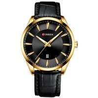 CURREN 8365 Quartz Homme Montre-bracelet pour Homme avec Bracelet en Cuir Bracelet Calendrier Indicateur Date Étanche Montres Hommes Accessoires Portable