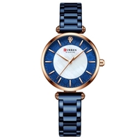 CURREN femmes montre à Quartz classique femme mode montre-bracelet 3ATM étanche avec bande en acier inoxydable pour les affaires"idiennes