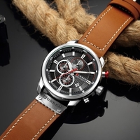 Curren Haute Qualité Montre Quartz Poignet Analogique Numérique En Cuir De Mode Casual Hommes D