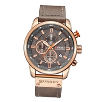 Curren Hommes Mode En Cuir PU Sport Montre Au poignet Montre Casual Montre De Luxe À Quartz Résistant À L