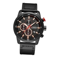 Curren Hommes Mode En Cuir PU Sport Montre Au poignet Montre Casual Montre De Luxe À Quartz Résistant À L