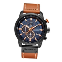 Curren Hommes Mode En Cuir PU Sport Montre Au poignet Montre Casual Montre De Luxe À Quartz Résistant À L