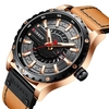 CURREN hommes montre à quartz bracelet en cuir montre-bracelet de mode 3ATM montres habillées 8374