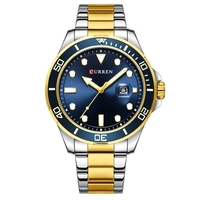 CURREN hommes montre à Quartz classique homme mode montre-bracelet avec bande en acier inoxydable montre analogique lumineuse 3ATM étanche avec calendrier