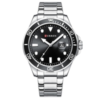 CURREN hommes montre à Quartz classique homme mode montre-bracelet avec bande en acier inoxydable montre analogique lumineuse 3ATM étanche avec calendrier