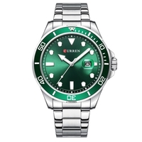 CURREN hommes montre à Quartz classique homme mode montre-bracelet avec bande en acier inoxydable montre analogique lumineuse 3ATM étanche avec calendrier