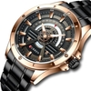CURREN hommes montre à quartz classique mode masculine montre-bracelet avec bande en acier inoxydable pointeur lumineux 3ATM calendrier étanche affichage de la semaine pour le"idien