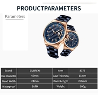 Curren Hommes Montre Mode Calendrier D