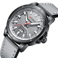 CURREN hommes montre mouvement à Quartz bracelet en cuir heure et affichage du calendrier conception lumineuse 3ATM étanche mâle mode bracelet pour les affaires et la vie"idienne