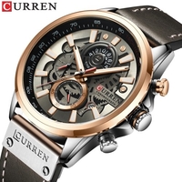 CURREN hommes montre mouvement à Quartz bracelet en cuir heure et calendrier affichage chronomètre fonction 3ATM étanche mâle mode bracelet pour les affaires et la vie"idienne