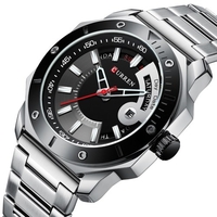 CURREN hommes montre Quartz mouvement temps semaine calendrier affichage design lumineux 3ATM étanche mâle rond mode bracelet pour les affaires et la vie"idienne