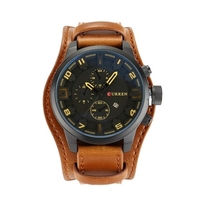 Curren Hommes Sport Quartz Montre Mode Calendrier Montres Grand Cadran Bracelet En Cuir Montre-Bracelet