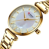 CURREN Montre à Quartz pour Femme avec Bracelet en Acier Inoxydable Montre de Mode 3ATM Montres