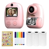 D10 Instant Camera Imprimante photo 1080P HD Mini appareil photo numérique pour enfants - Rose,  pas de carte TF