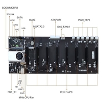 D1800-D8P-D3 Carte mère embarquée J1800 CPU 8 emplacements PCI-E 16X Réseau Gigabit USB2.0 + Ports HD prenant en charge 8 cartes graphiques