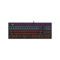 DaiDai STK130 clavier mécanique filaire USB clavier à lumière mixte 87 touches clavier de bureau de jeu Design ergonomique noir (interrupteur bleu)