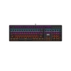 DaiDai STK131 clavier mécanique filaire USB clavier à lumière mixte 104 touches clavier de bureau de jeu Design ergonomique noir (interrupteur bleu)
