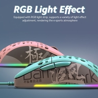 Darmoshark M1 souris de jeu filaire souris ergonomique symétrique légère 16000DPI moteur optique effet de rétroéclairage rvb rose