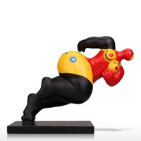 Dashing Sculpture Fat Woman Tooarts Fiberglass exaggerative Modeling ornement décoratif