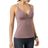 Débardeur de Sport pour femme à séchage rapide élastique sans manches rembourré haut court gilet col en v Camisole Sport course