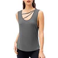 Débardeurs de sport pour femmes sans manches à séchage rapide T-shirt de course ample à deux voies