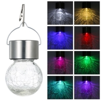 DC 1.2V 0.1W Solaire Crack Boule De Verre Suspension Lampe Scenic Spot Crack Lampe Décorative Extérieure
