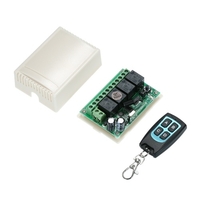 DC 12V 4CH Channel 433Mhz Commutateur RF sans fil Interrupteur de télécommande sans fil longue portée Module récepteur DC12V RF Transmetteur Commutateur à bascule 1527 Puce Domotique intelligente (1 émetteur et 1 récepteur)