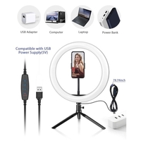DC5 V 12 W 36120 LEDs Lampe ronde pour caméra selfie Télécommande connectée BT / 11 niveaux Luminosité réglable Dimmable / 3 couleurs Changement de température / Fonctionnement alimenté par USB / Conception flexible en col de cygne / Angle d