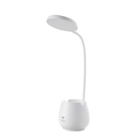 DC5V 4W LED Lampe de lecture de bureau Contrôle tactile sensible / Changement de température de 3 couleurs / Luminosité en continu réglable Dimmable / Support P-hone et stylo C-conteneur Design / Conception flexible de tube pliable / Alimenté par USB