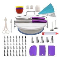 Décor de gâteau en acier inoxydable fournitures de décoration de gâteau plateau tournant 106 pièces / ensemble outils de crème bricolage