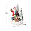 Décoration de sculpture de Noël en résine avec lumière LED chaude Père Noël Bonhomme de neige Renne Figurine Décoration Statue éclairée Décor Ornement de Noël à piles