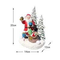 Décoration de sculpture de Noël en résine avec lumière LED chaude Père Noël Bonhomme de neige Renne Figurine Décoration Statue éclairée Décor Ornement de Noël à piles