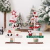 Décoration de table de noël en bois arbre de noël en forme de bureau plaque ornement nous vous souhaitons un joyeux noël ornements maison bricolage artisanat