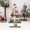 Décoration de table de noël en bois arbre de noël en forme de bureau plaque ornement nous vous souhaitons un joyeux noël ornements maison bricolage artisanat