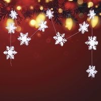 Décorations de Noël en chaîne avec flocon de neige en papier perlé 3D
