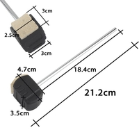 De haute qualité Bass Drum Pedal Beater Feutre Acier inoxydable Guidon Pièces Percussion Accessoires