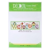 Decdeal 22.8 * 6.7 pouces Le kit de point de croix de motif de carte de bienvenue de hibou avec tissu de toile pré-imprimé 14CT et fil de coton broderie au point de croix couture décoration murale