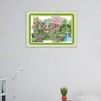 Decdeal DIY Handmade Needlework Cross Stitch Set 67 * 48cm Broderie Kit 14CT Printed Cross-Stitching Home Decoration