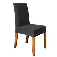 Decdeal Housse de chaise de salle à manger en treillis de diamant massif extensible