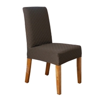 Decdeal Housse de chaise de salle à manger en treillis de diamant massif extensible