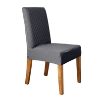 Decdeal Housse de chaise de salle à manger en treillis de diamant massif extensible